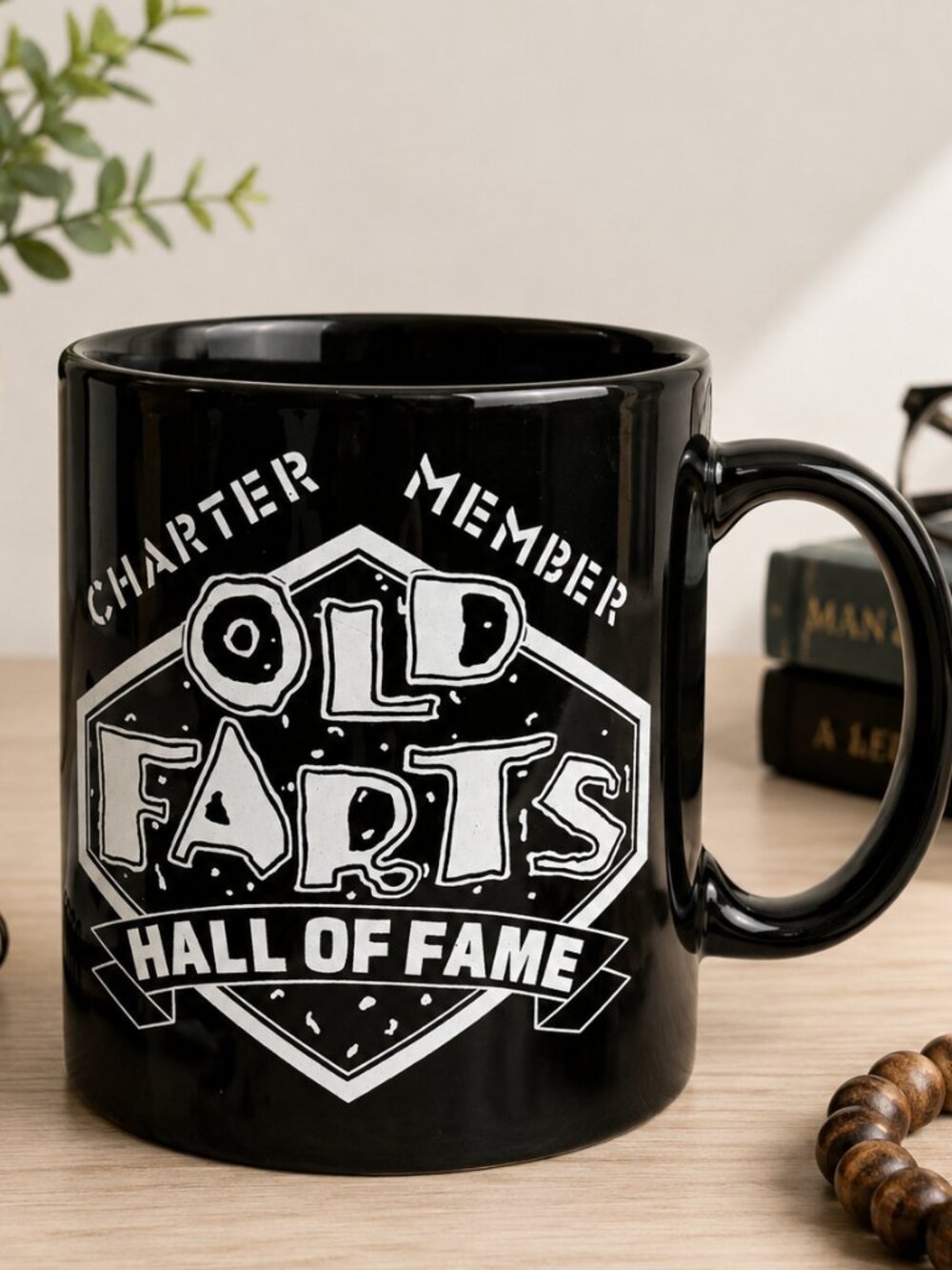 Old Farts Hall Of Fame Charter Member Funny Black Coffee Mug